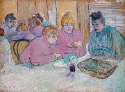 Henri  Toulouse-Lautrec The ladies in the brothel dining-room Germany oil painting artist
